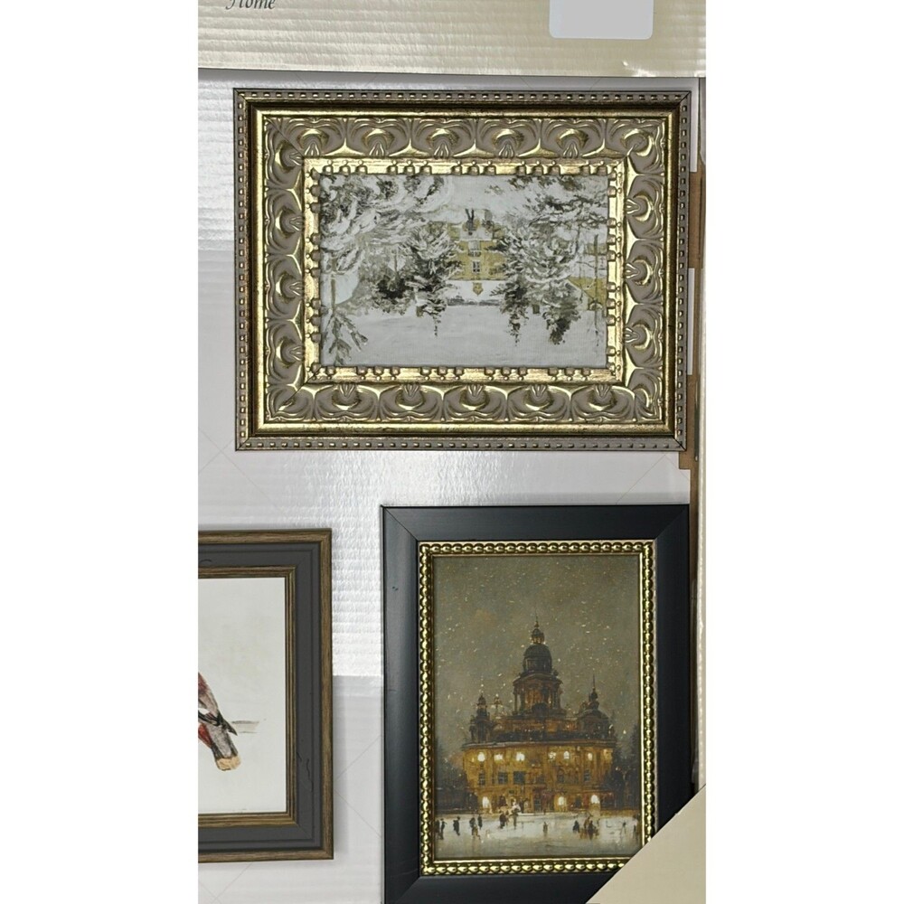 New Petal Lane Home Christmas Set Of 6 Framed Artwork Christmas Theme - Rare - Picture 9 of 11